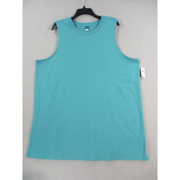 Old Navy Womens Aqua Sleeveless Tank Top XXL Petite 100% Cotton Made In Vietnam - Picture 1 of 9